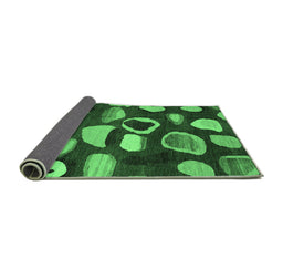 Sideview of Abstract Emerald Green Modern Rug, abs801emgrn