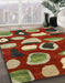 Abstract Copper Green Modern Rug in Family Room, abs801