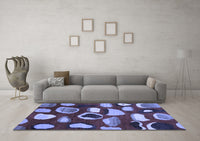 Machine Washable Abstract Blue Modern Rug, wshabs801blu