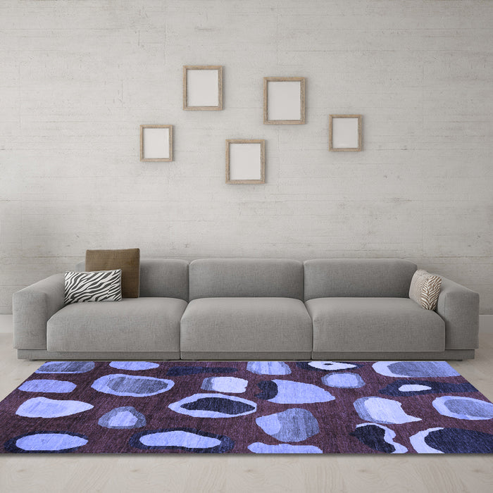Machine Washable Abstract Blue Modern Rug in a Living Room, wshabs801blu