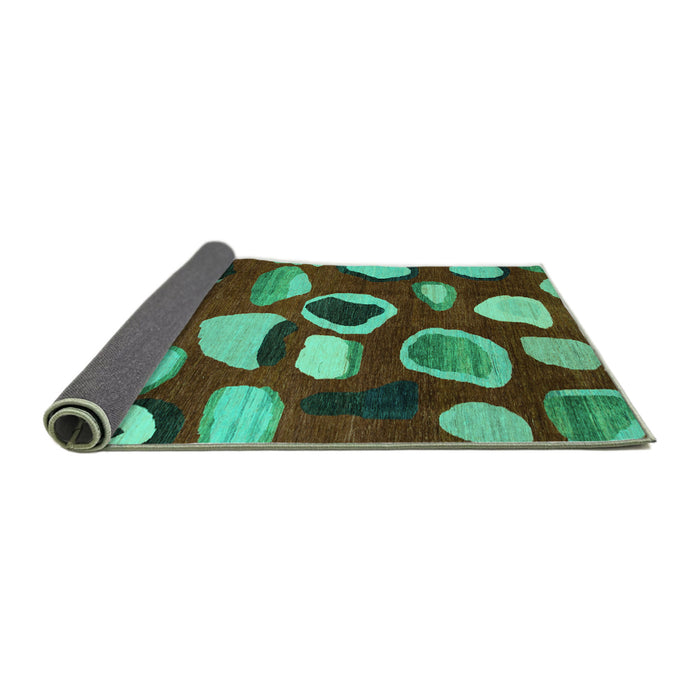 Sideview of Abstract Turquoise Modern Rug, abs801turq