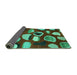 Sideview of Abstract Turquoise Modern Rug, abs801turq