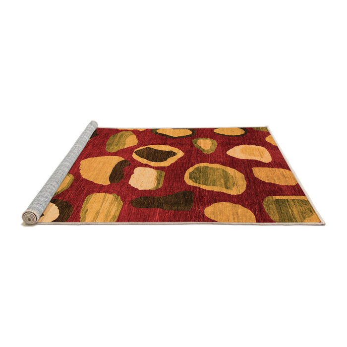 Sideview of Machine Washable Abstract Orange Modern Area Rugs, wshabs801org