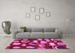 Machine Washable Abstract Pink Modern Rug in a Living Room, wshabs801pnk