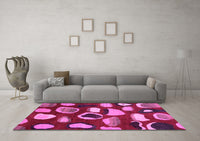 Machine Washable Abstract Pink Modern Rug, wshabs801pnk