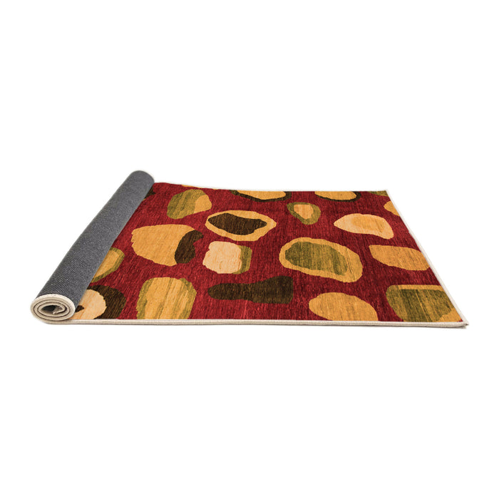 Sideview of Abstract Orange Modern Rug, abs801org