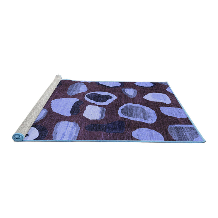 Sideview of Machine Washable Abstract Blue Modern Rug, wshabs801blu