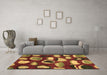 Machine Washable Abstract Brown Modern Rug in a Living Room,, wshabs801brn