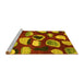 Sideview of Machine Washable Abstract Yellow Modern Rug, wshabs801yw