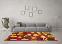 Machine Washable Abstract Orange Modern Rug, wshabs801org