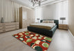 Abstract Copper Green Modern Rug in a Bedroom, abs801