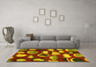 Machine Washable Abstract Yellow Modern Rug in a Living Room, wshabs801yw