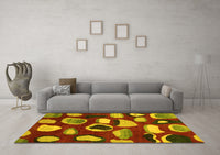 Machine Washable Abstract Yellow Modern Rug, wshabs801yw