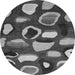 Round Abstract Gray Modern Rug, abs801gry