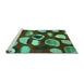 Sideview of Machine Washable Abstract Turquoise Modern Area Rugs, wshabs801turq