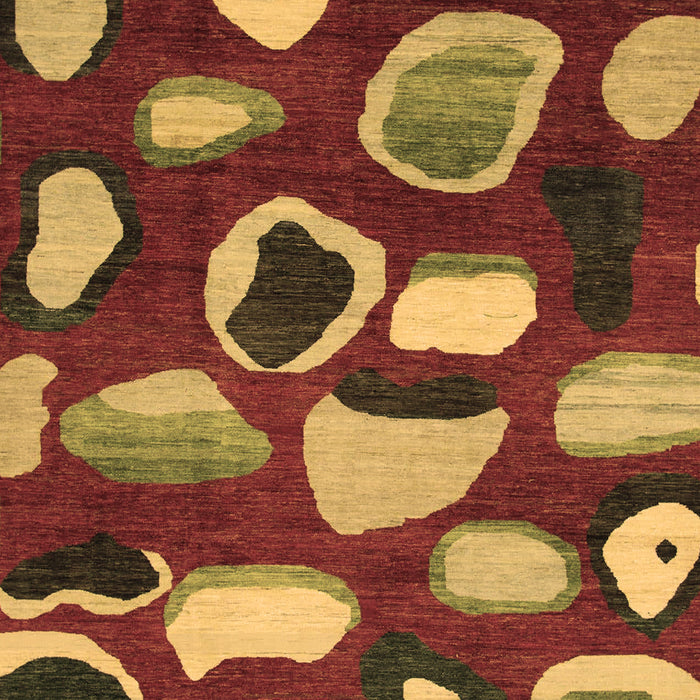 Machine Washable Abstract Brown Modern Rug, wshabs801brn