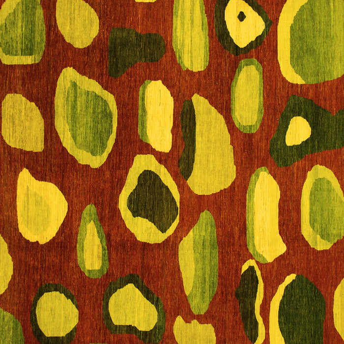 Square Machine Washable Abstract Yellow Modern Rug, wshabs801yw