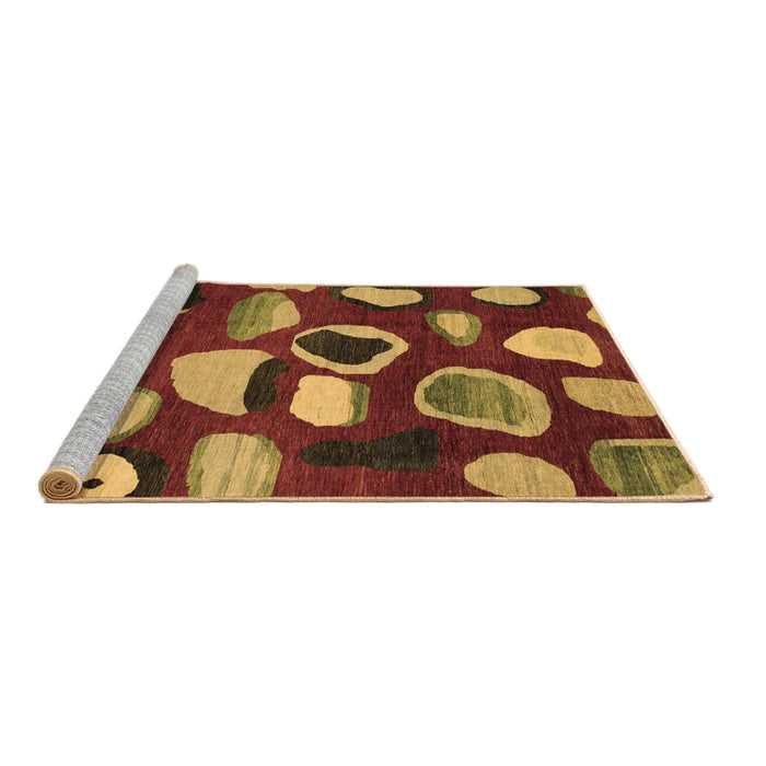 Sideview of Machine Washable Abstract Brown Modern Rug, wshabs801brn