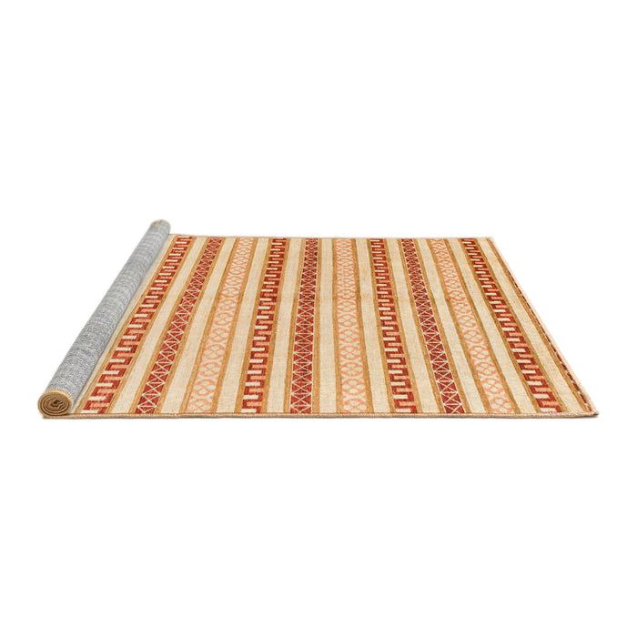 Sideview of Machine Washable Abstract Brown Gold Rug, wshabs802