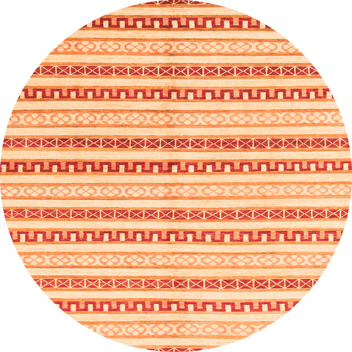 Round Abstract Orange Modern Rug, abs802org