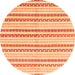 Round Abstract Orange Modern Rug, abs802org