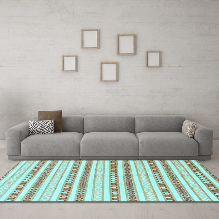 Machine Washable Abstract Light Blue Modern Rug in a Living Room, wshabs802lblu