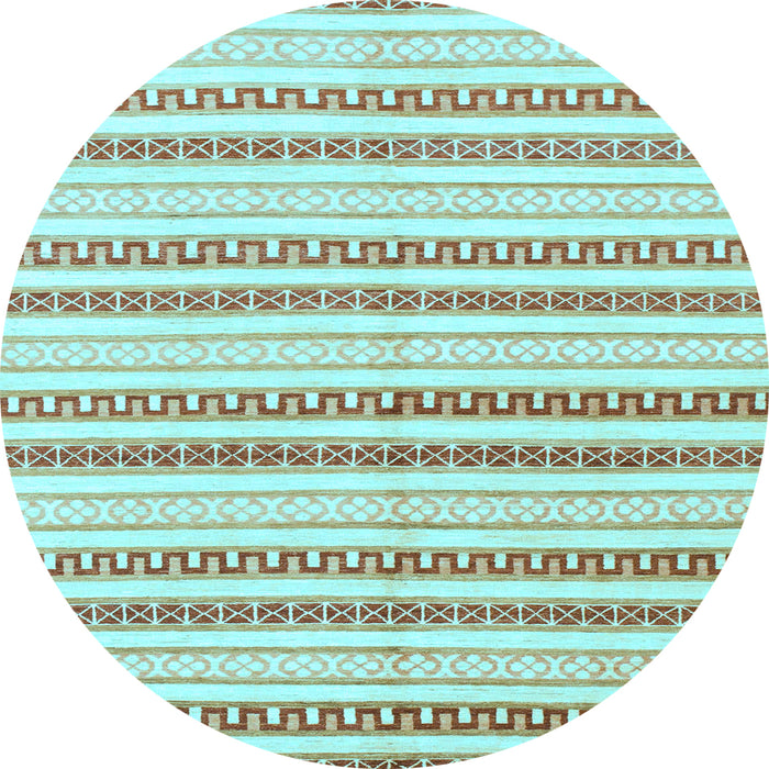 Round Abstract Light Blue Modern Rug, abs802lblu