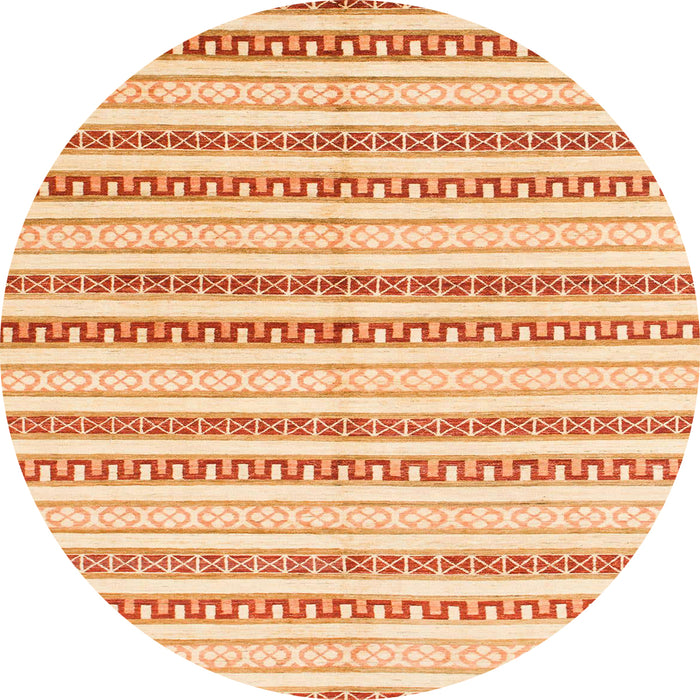 Round Machine Washable Abstract Brown Gold Rug, wshabs802