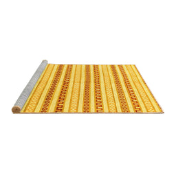 Sideview of Machine Washable Abstract Yellow Modern Rug, wshabs802yw