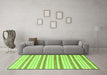 Machine Washable Abstract Green Modern Area Rugs in a Living Room,, wshabs802grn