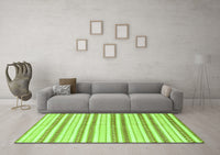 Machine Washable Abstract Green Modern Rug, wshabs802grn