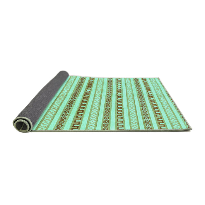 Sideview of Abstract Turquoise Modern Rug, abs802turq