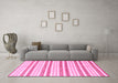 Machine Washable Abstract Pink Modern Rug in a Living Room, wshabs802pnk