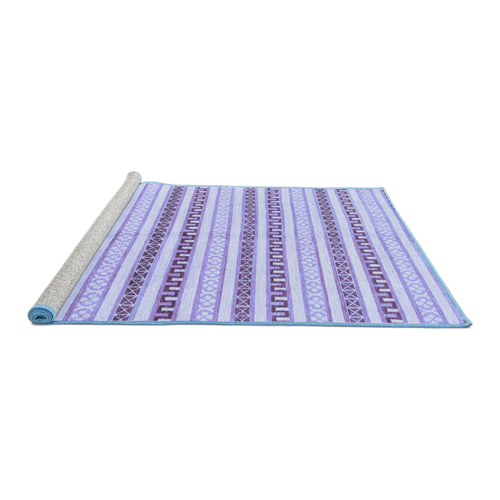 Sideview of Machine Washable Abstract Blue Modern Rug, wshabs802blu