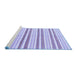 Sideview of Machine Washable Abstract Blue Modern Rug, wshabs802blu