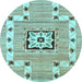 Round Machine Washable Abstract Light Blue Modern Rug, wshabs803lblu