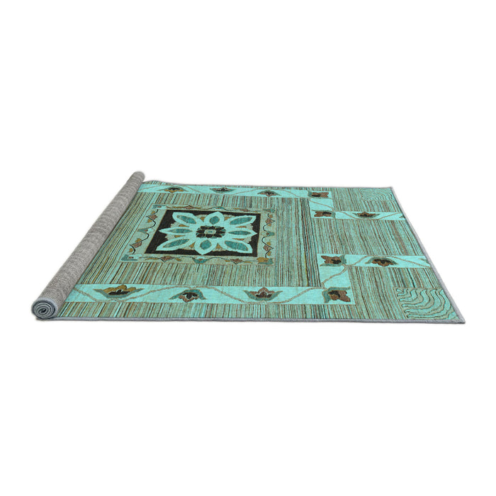 Sideview of Machine Washable Abstract Light Blue Modern Rug, wshabs803lblu