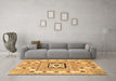 Machine Washable Abstract Brown Modern Rug in a Living Room,, wshabs803brn