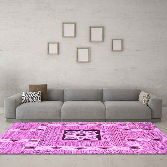 Machine Washable Abstract Purple Modern Area Rugs in a Living Room, wshabs803pur