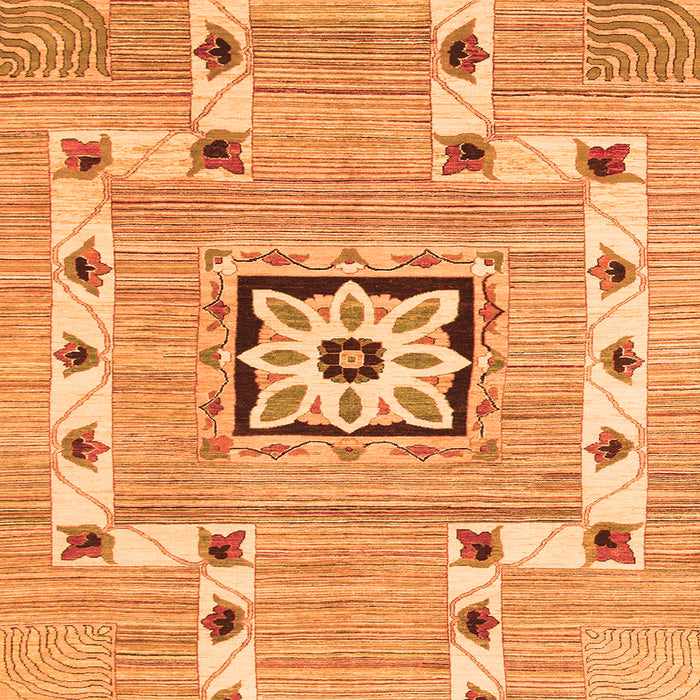 Square Abstract Orange Modern Rug, abs803org