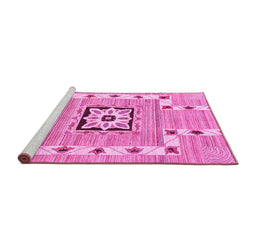 Sideview of Machine Washable Abstract Pink Modern Rug, wshabs803pnk