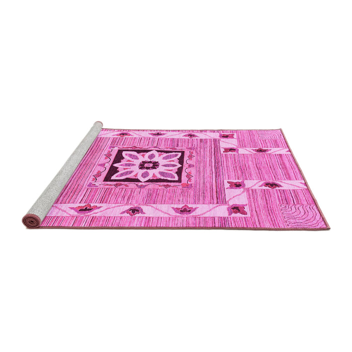 Sideview of Machine Washable Abstract Pink Modern Rug, wshabs803pnk