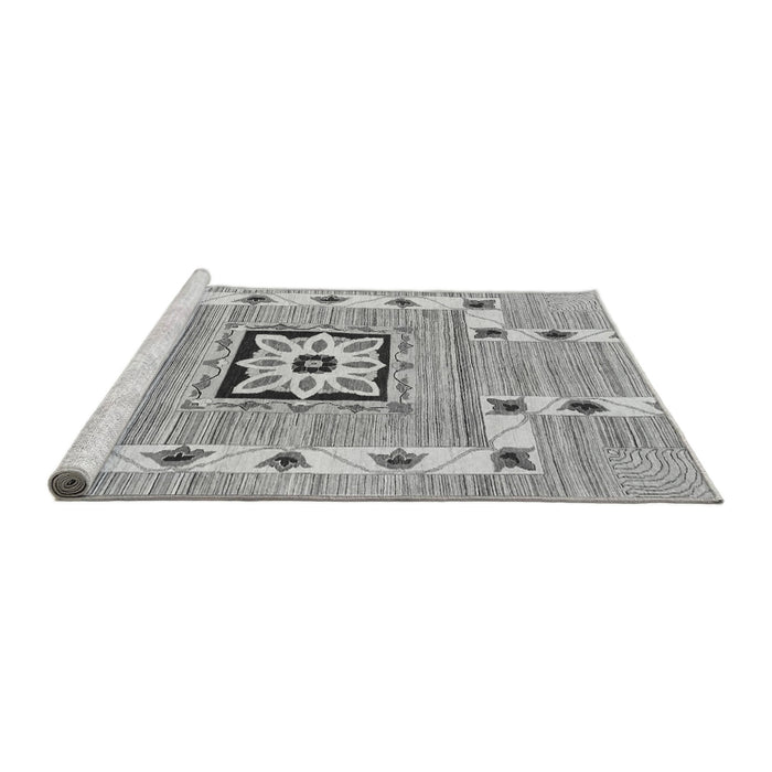 Sideview of Machine Washable Abstract Gray Modern Rug, wshabs803gry