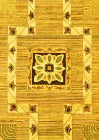 Abstract Yellow Modern Rug, abs803yw