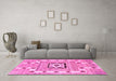 Machine Washable Abstract Pink Modern Rug in a Living Room, wshabs803pnk