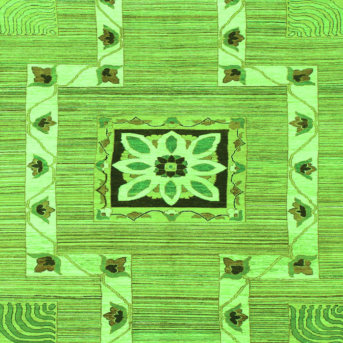 Square Machine Washable Abstract Green Modern Area Rugs, wshabs803grn