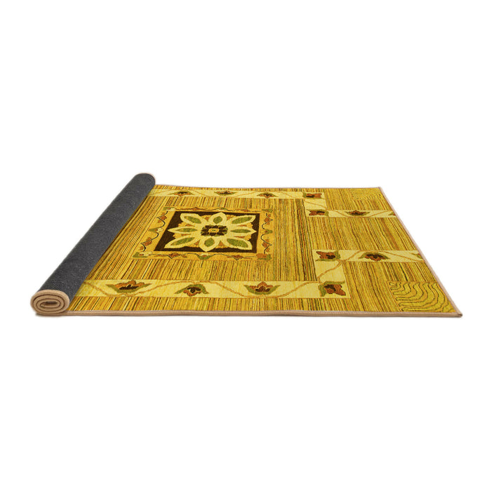 Sideview of Abstract Yellow Modern Rug, abs803yw