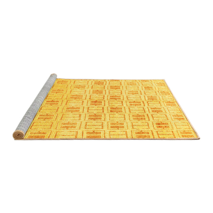 Sideview of Machine Washable Abstract Yellow Modern Rug, wshabs804yw