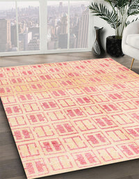 Abstract Khaki Gold Modern Rug, abs804