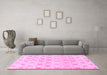 Machine Washable Abstract Pink Modern Rug in a Living Room, wshabs804pnk